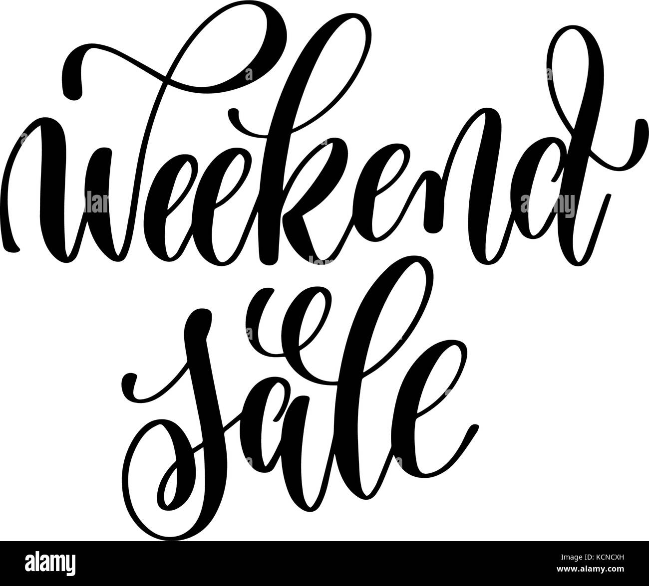 Week-end main vente carte de réduction pour inscription lettrage Illustration de Vecteur