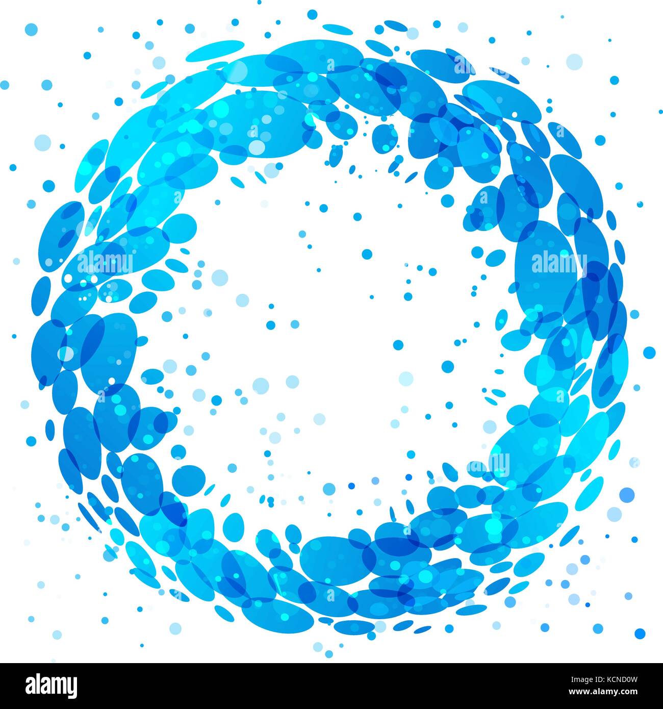 Cercle aqua splash sur fond blanc Illustration de Vecteur