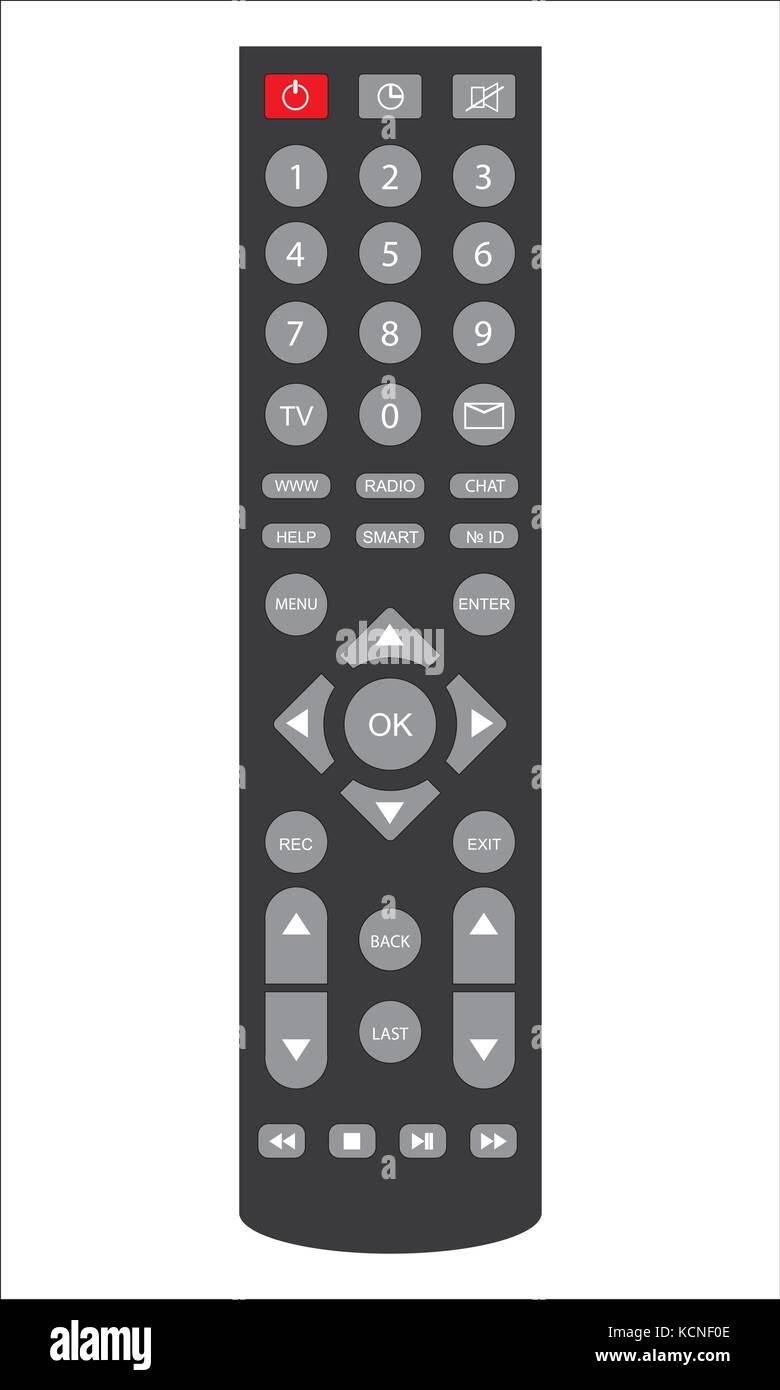 Tv remote control. Illustration de Vecteur