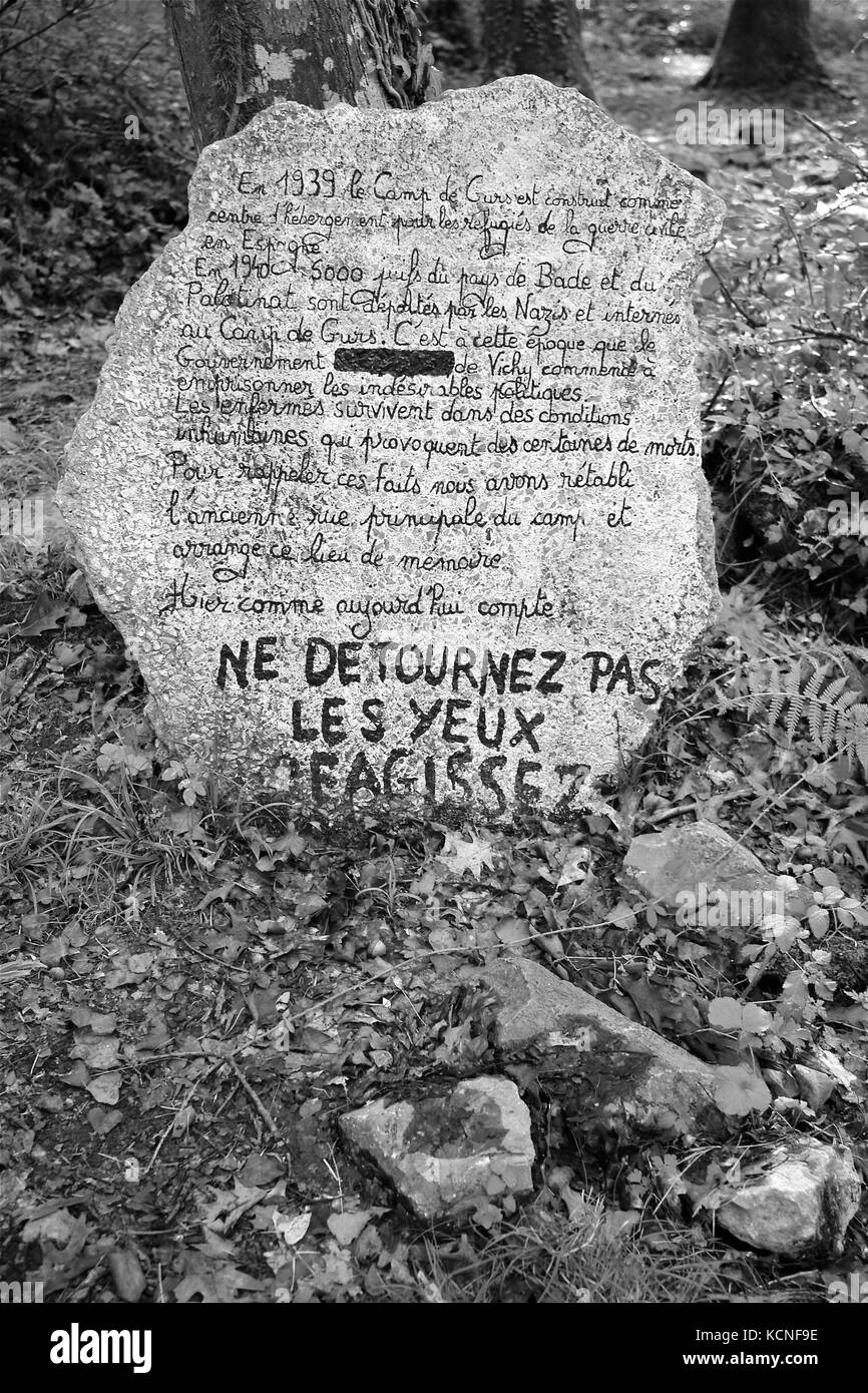 Gurs, les vestiges d'un camp d'internement français, Pyrénées-Atlantiques, France Banque D'Images