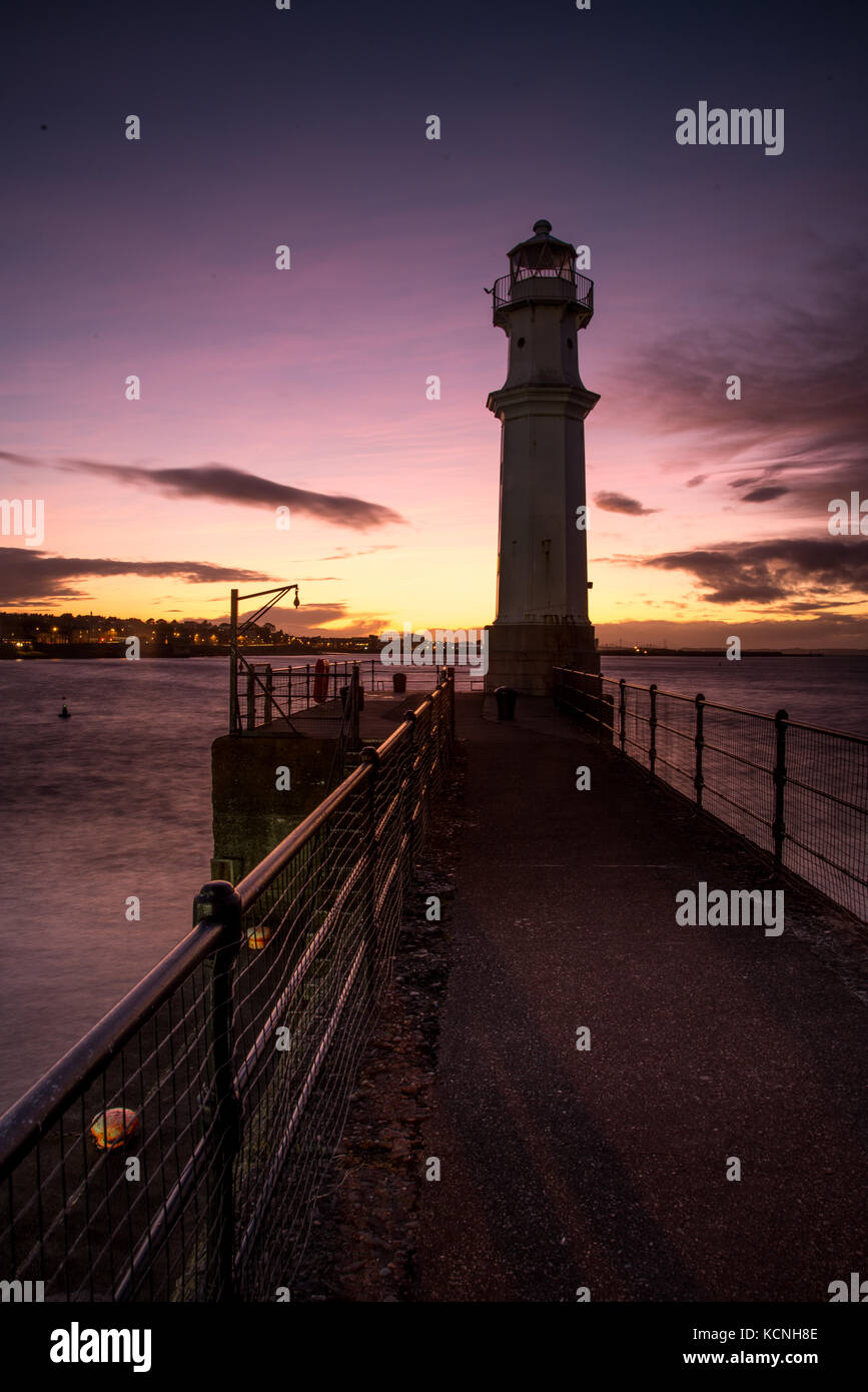 Coucher du soleil à Newhaven edinburgh Banque D'Images