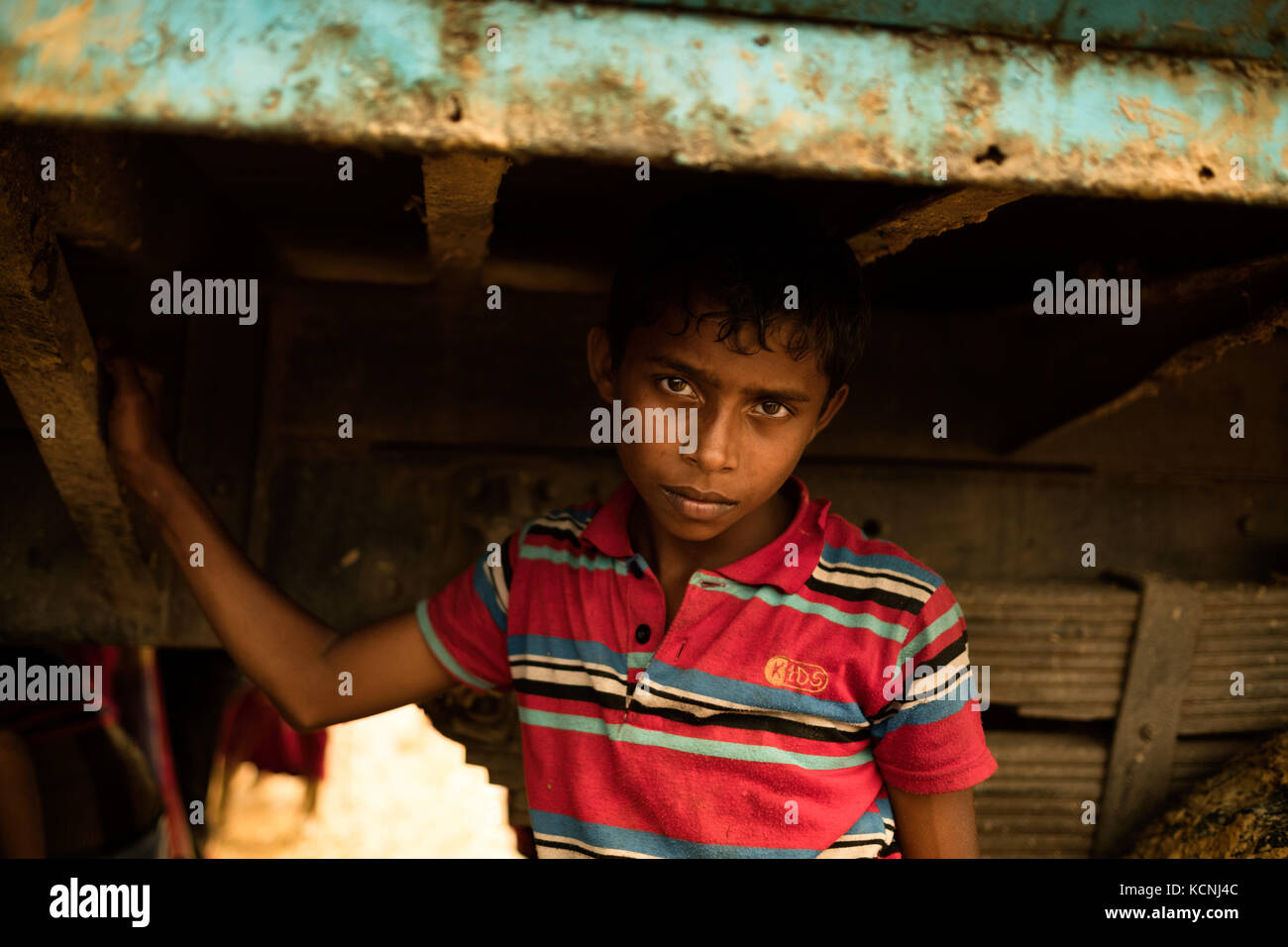 Crise des réfugiés, Cox's Bazar (Bangladesh). Il y a environ 800 000 + personnes qui ont fui à travers la frontière du Myanmar voisin. Banque D'Images