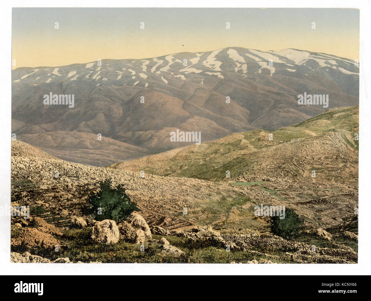 Vue générale, Mont Hermon, Terre Sainte (c.-à-d., Liban et Syrie) RCAC2002725038 Banque D'Images