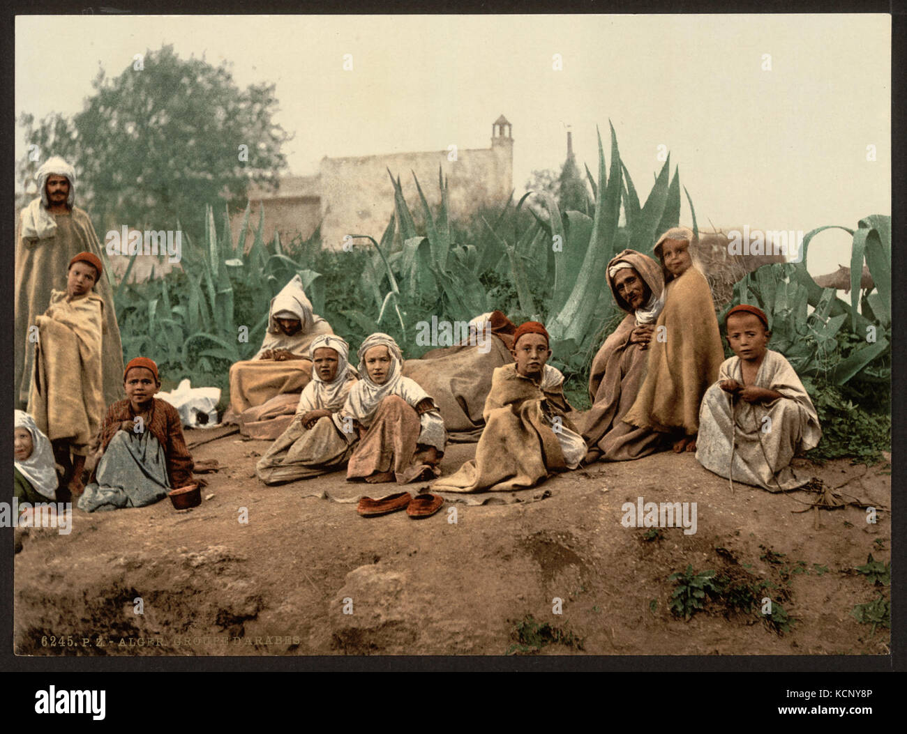 Groupe d'Arabes, Alger, Algérie RCAC2001697831 Banque D'Images