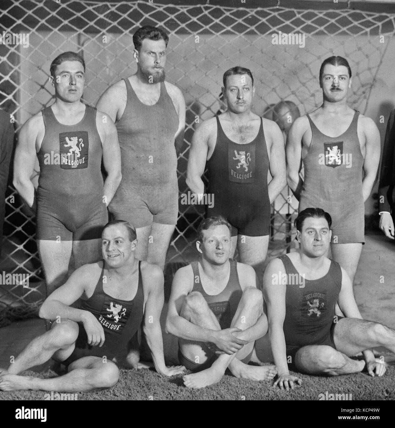 L'équipe de water-polo belge 1922 Banque D'Images