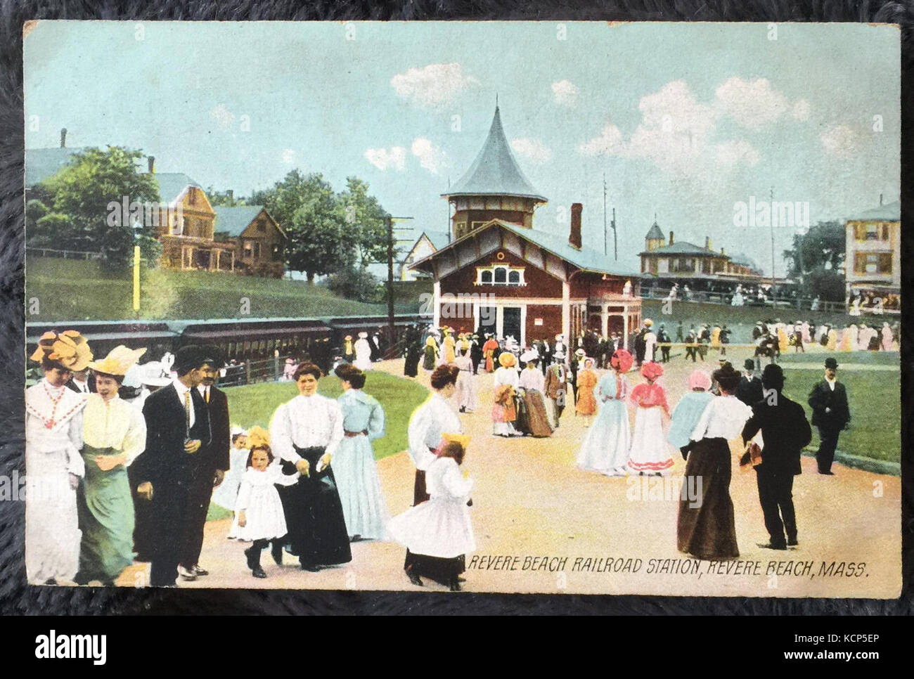 La station de la plage Crescent carte postale en M et S Sandler Banque D'Images