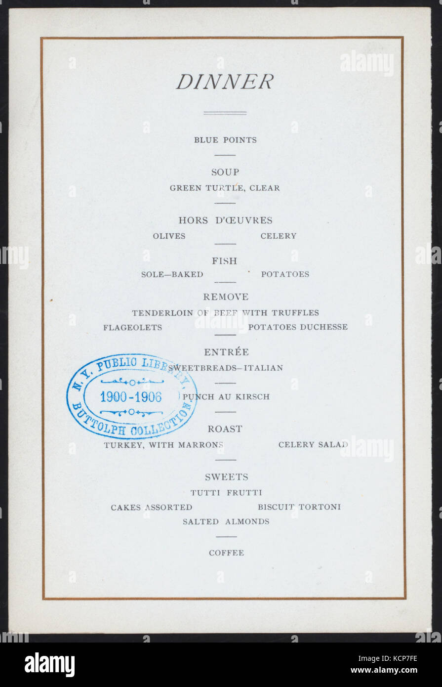 Huitième DÎNER ANNUEL (détenu par la société Berkshire) SUD DE NEW YORK (at) CLARK'S 22 W. 23RD ST. (NY) (reste) ; (NYPL Hadès 2704674000002886) Banque D'Images