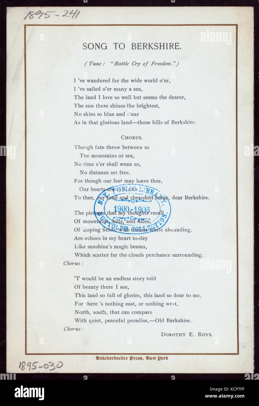 Huitième DÎNER ANNUEL (détenu par la société Berkshire) SUD DE NEW YORK (at) CLARK'S 22 W. 23RD ST. (NY) (reste) ; (NYPL Hadès 2704674000002888) Banque D'Images