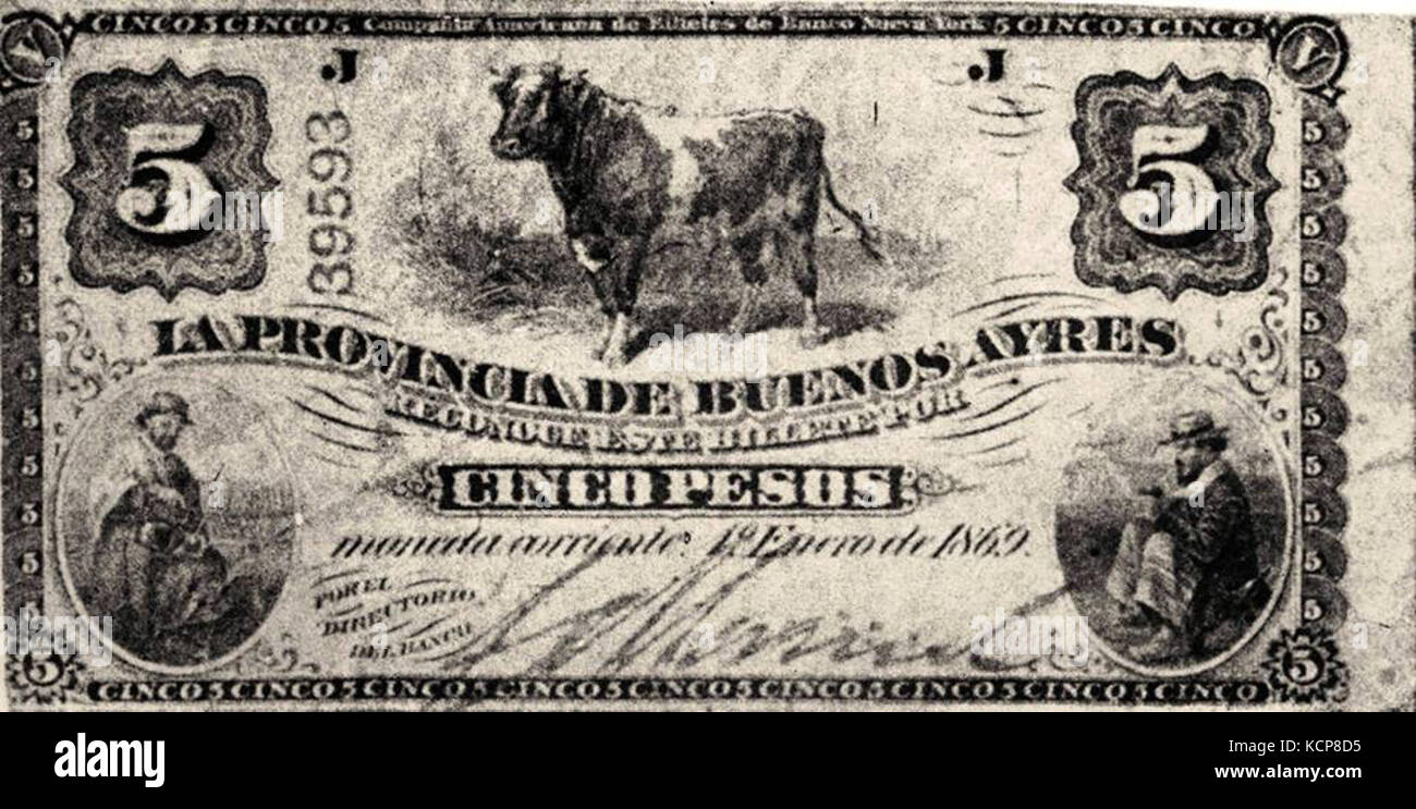 Cinco pesos moneda corriente Banque D'Images