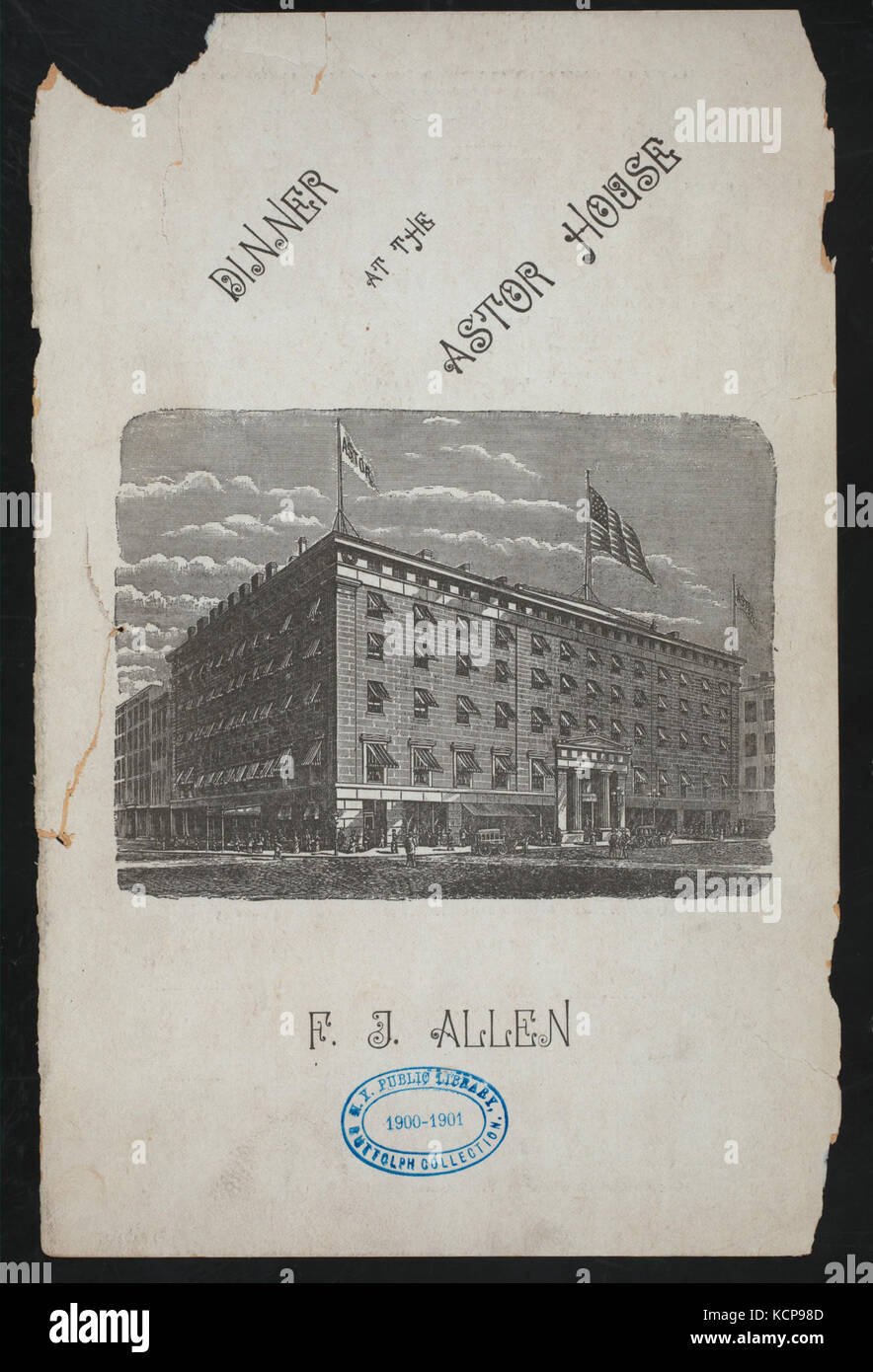 Le dîner (organisé par l'ASTOR HOUSE) (at) NY (HOTEL ;) (NYPL Hadès 271998468158) Banque D'Images