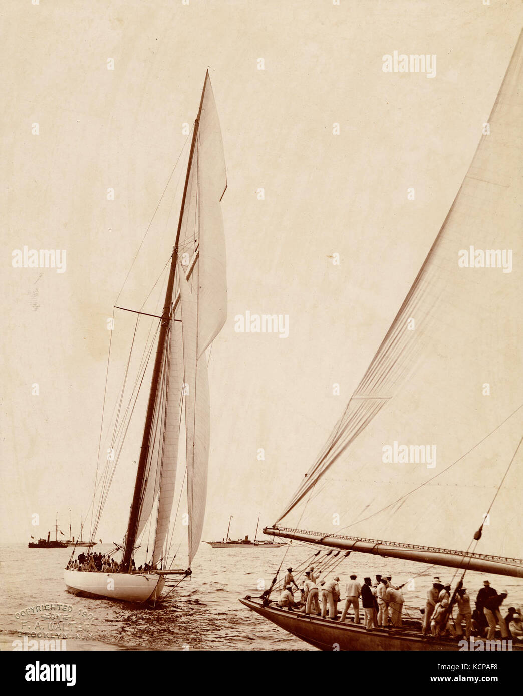 Coupe de l'America, Columbia et Shamrock II, 1901 Banque D'Images