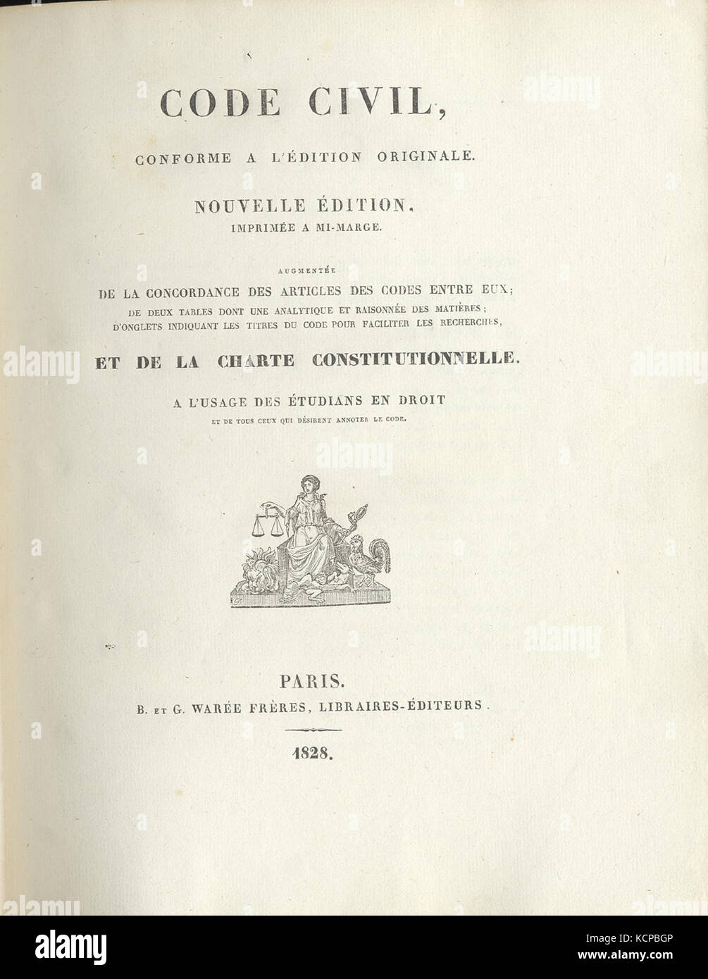 Code civil (1828) Banque D'Images