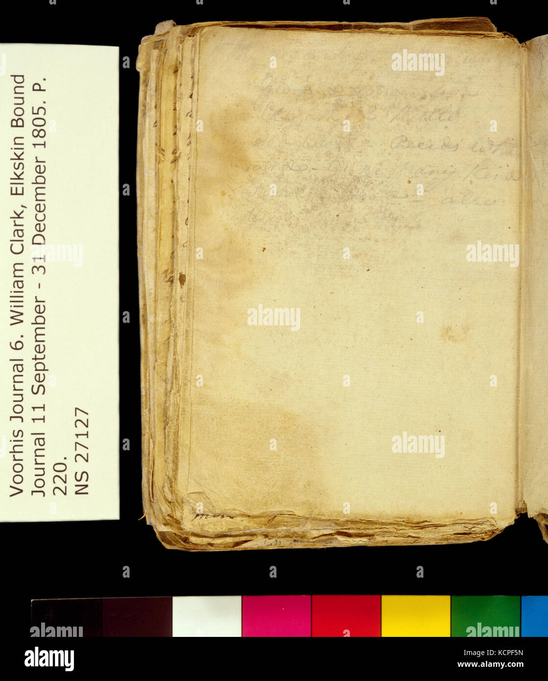 Clark Family Collection Volume 6. Elkskin Journal, page 220, sans date Banque D'Images