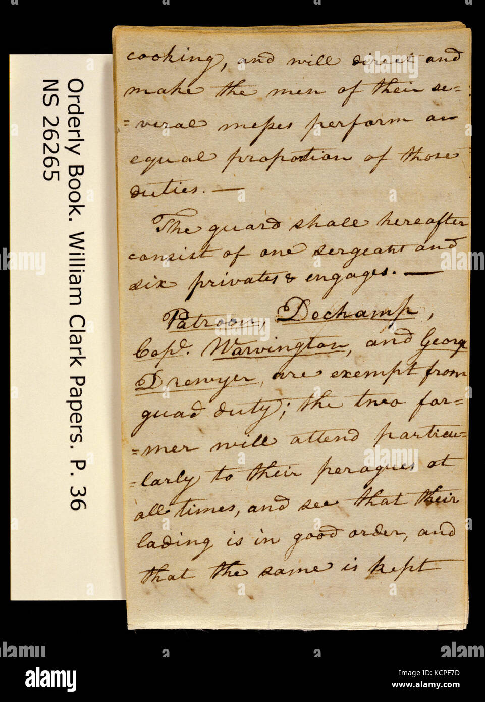 Clark Family Collection Volume 20. Bon livre, page 36, 26 mai, 1804 Banque D'Images