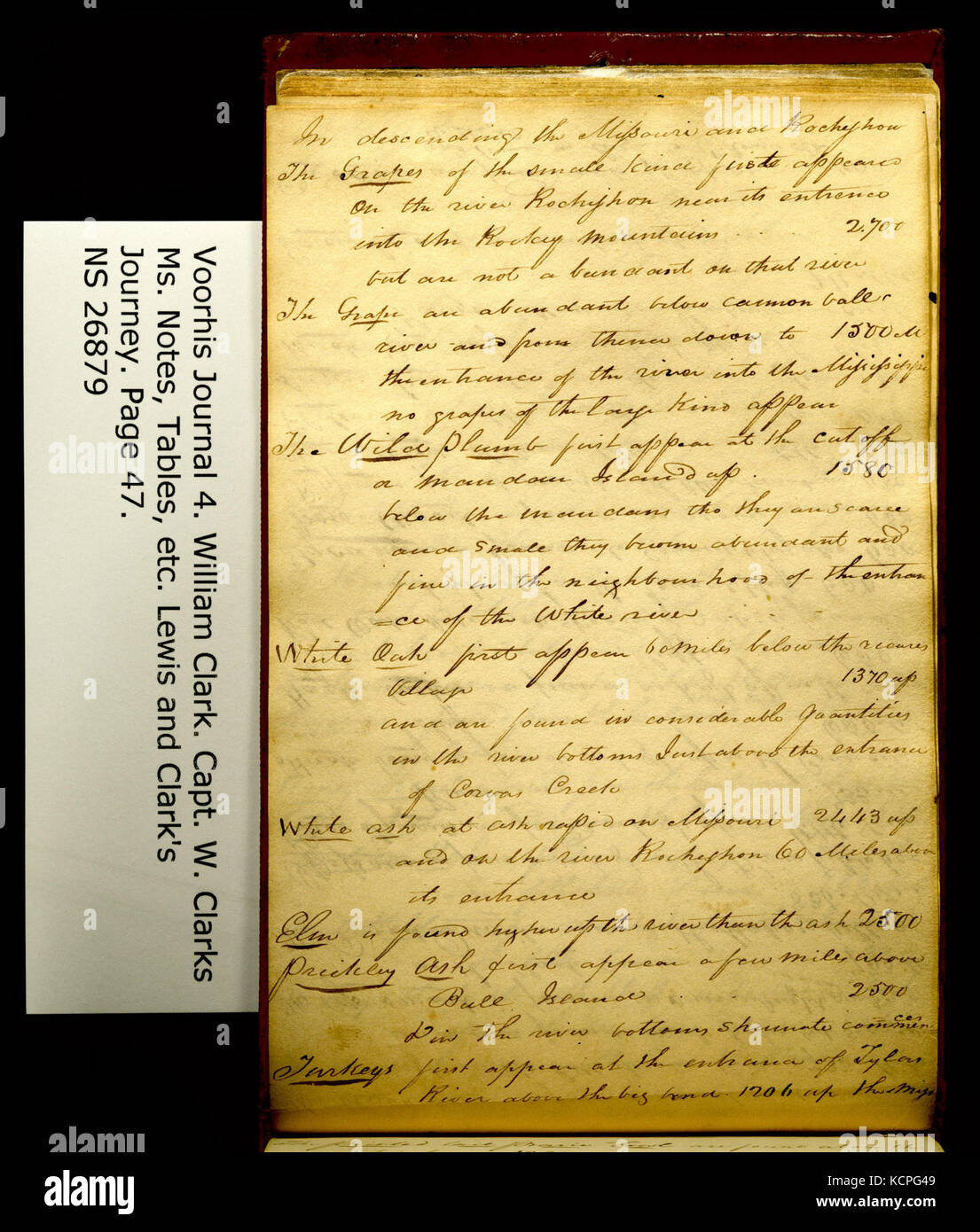 Clark Family Collection Volume 4. Journal officiel n° 4, Voorhis page 47, sans date Banque D'Images