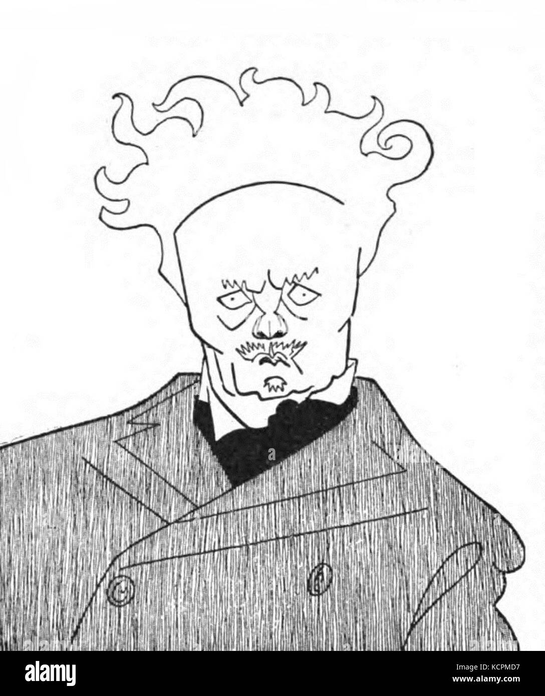 Caricature d'August Strindberg Banque D'Images