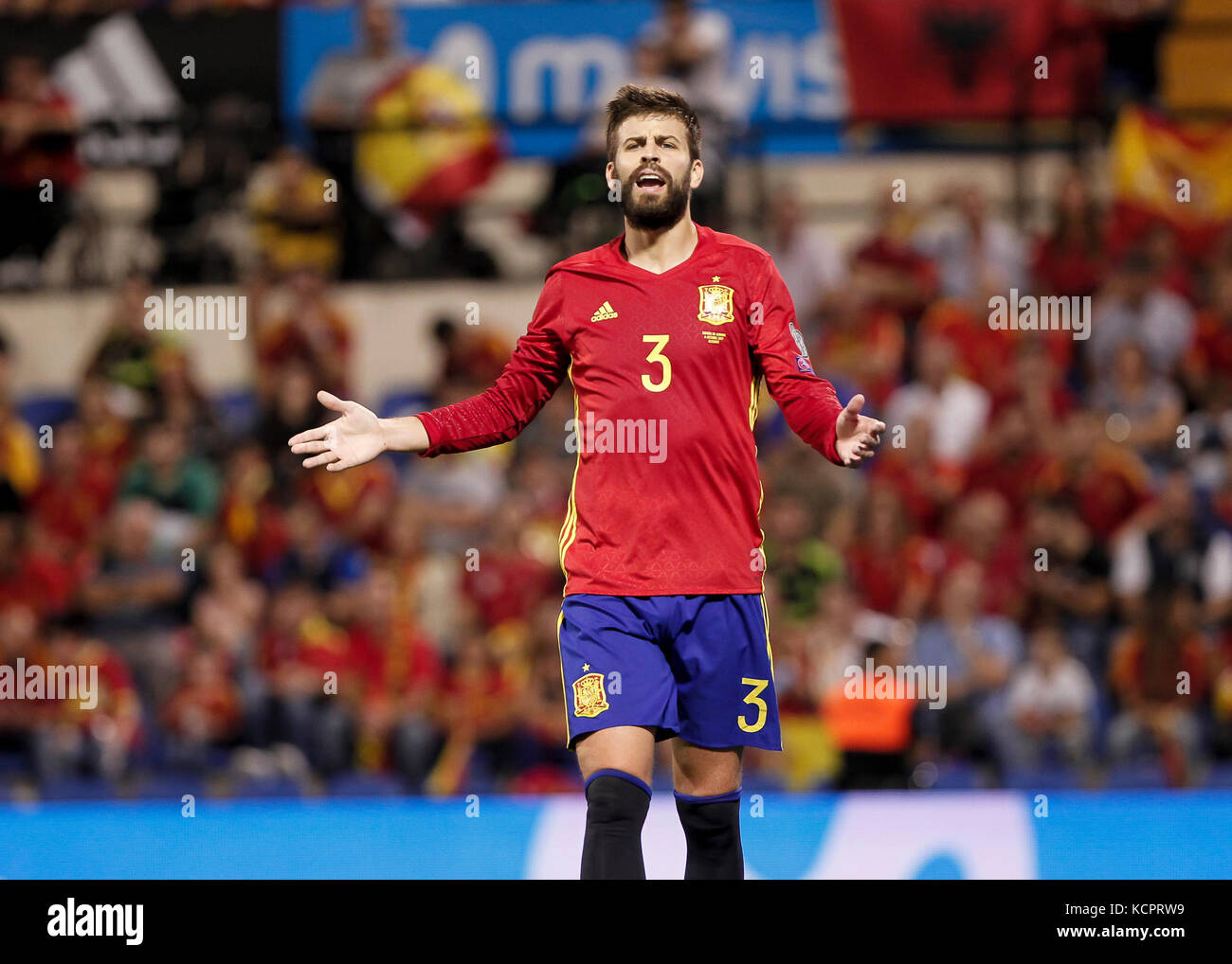 Alicante, Espagne. 06 octobre 2017. Qualification pour la Coupe du monde entre l'Espagne et l'Albanie match au stade Jose Rico Perez le 06 octobre 2017 crédit : Gtres Información más Comuniación en ligne, S.L./Alamy Live News Banque D'Images