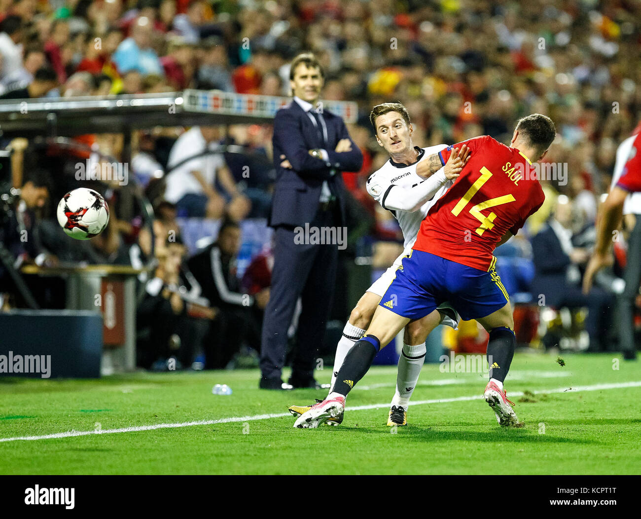 Alicante, Espagne. 6Th Oct, 2017. Fédération Européenne de la Coupe du Monde 2018 éliminatoires, 9 match entre l'Espagne et de l'Albanie à la Jose Rico Perez Stadium. © ABEL F. ROS/Alamy Live News Banque D'Images