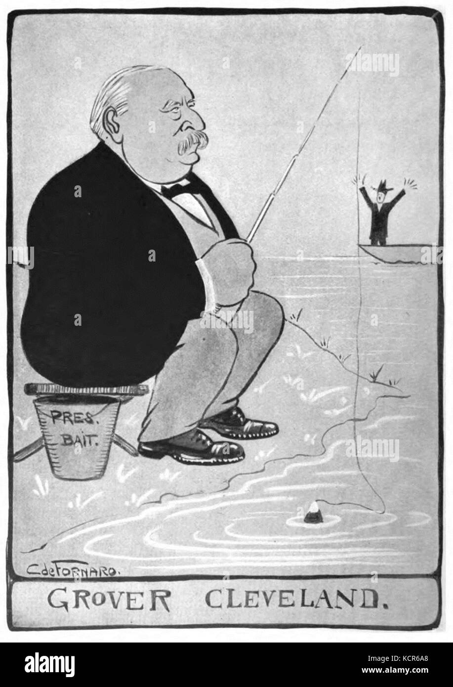 Caricature de Grover Cleveland Banque D'Images