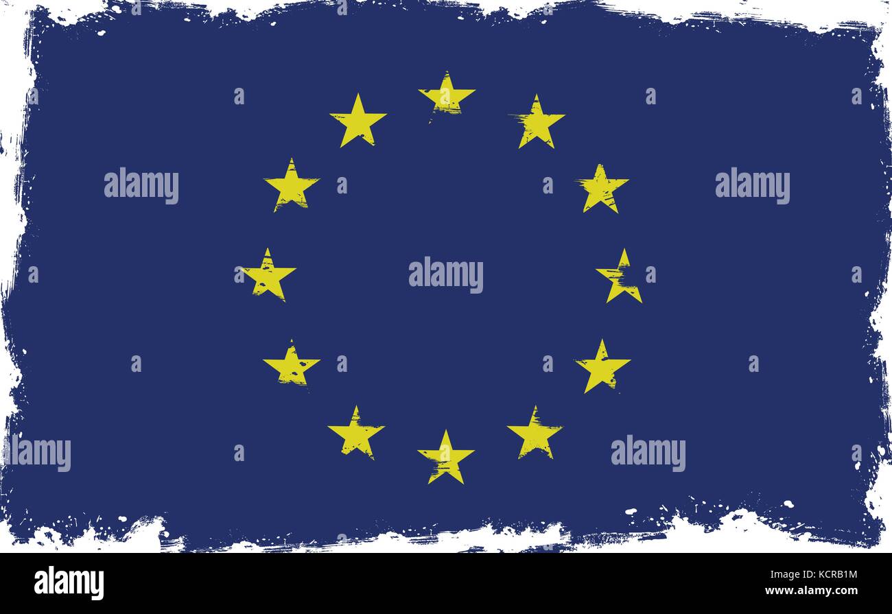 Pavillon de l'Union européenne élimées Illustration de Vecteur