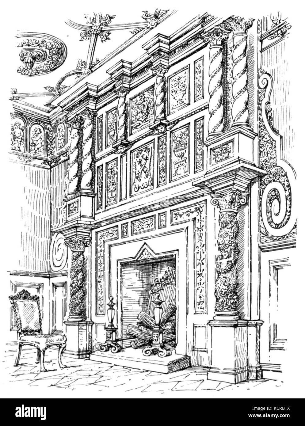 Ce travail fournit un aperçu détaillé d'une ancienne maison anglaise et de ses structures environnantes, offrant un aperçu du style de vie et de l'architecture de l'Angleterre du XIXe siècle. L'accent est mis sur la vie domestique, les structures familiales et la gestion immobilière. Banque D'Images