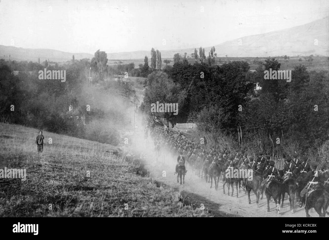 Cavalerie bulgare pendant la guerre des Balkans de 1912 à 1913 391757468166 Banque D'Images