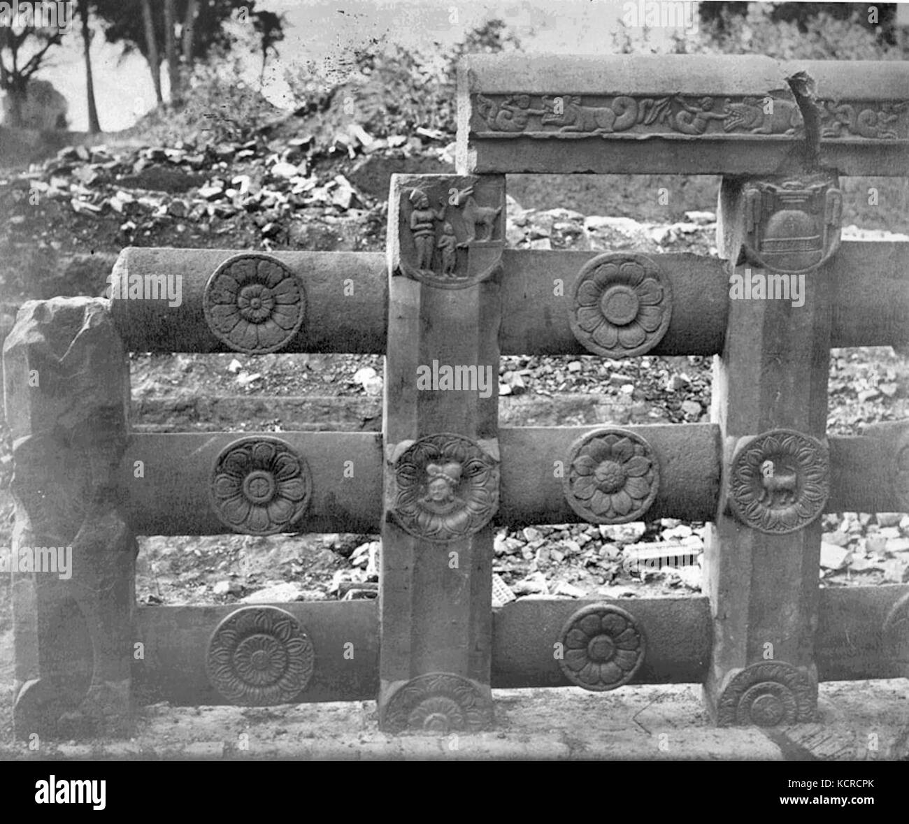 Bodh Gaya Sunga garde-corps 4 Banque D'Images