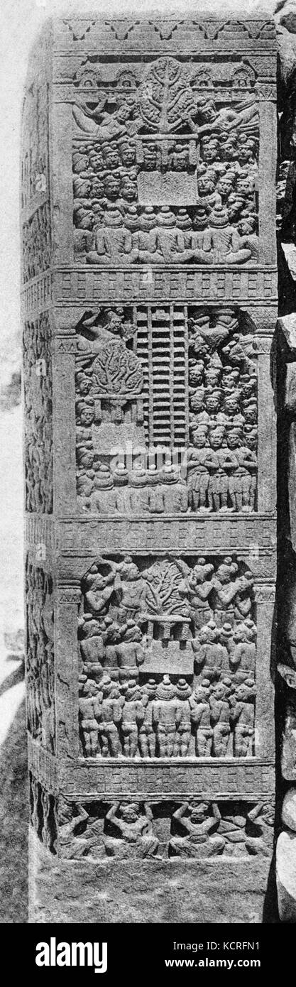 Reliefs post Bharhut Banque D'Images