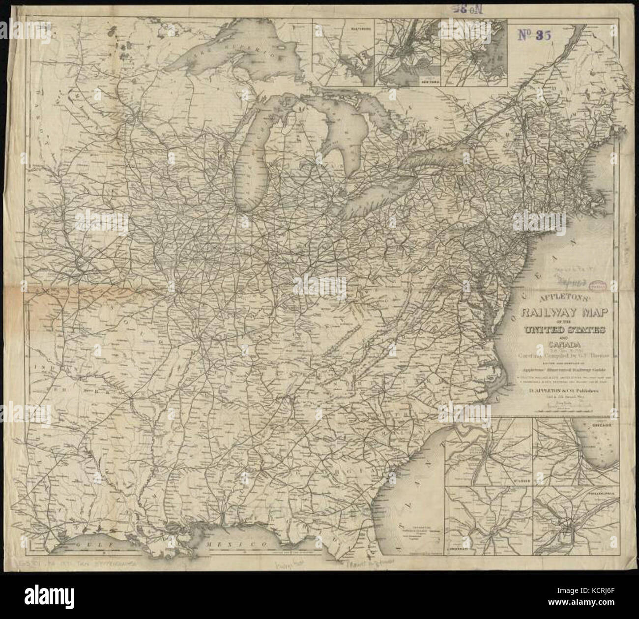 Appletons' Railway map of the United States and Canada (10176243026) Banque D'Images