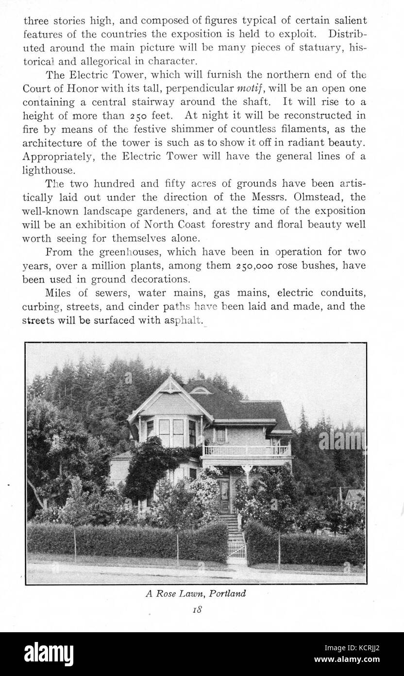 Alaska Yukon Pacific Seattle, Exposition du 1er juin au 16 octobre 1909, Page 18 Banque D'Images