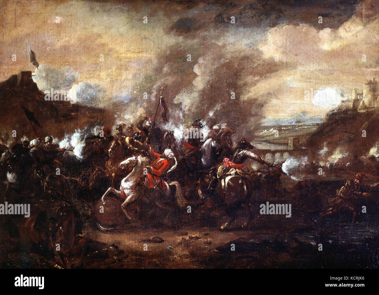 Anonyme - Libération de Vienne par Charles V de Lorraine et Jan Sobieski des Turcs - 1683 Banque D'Images