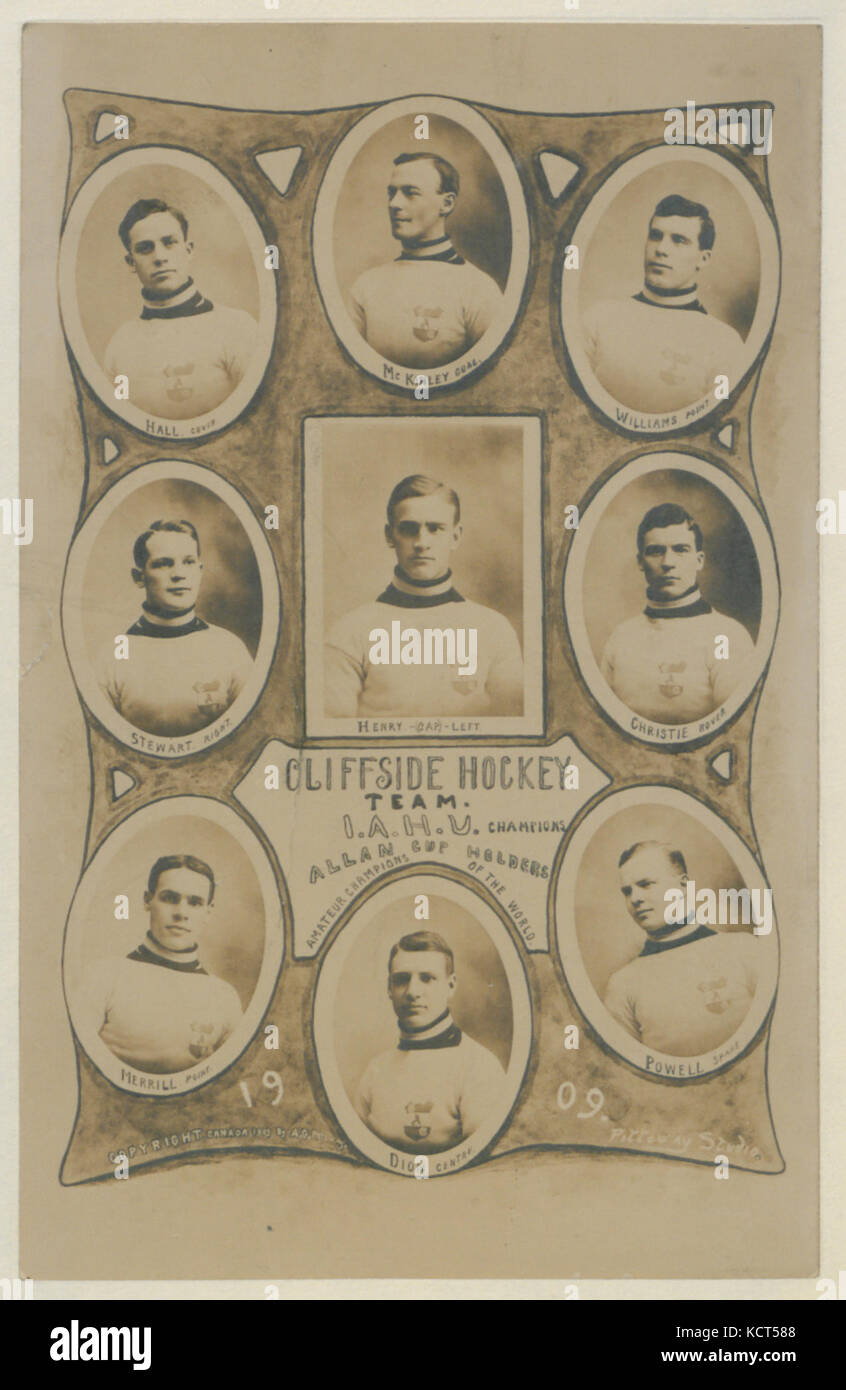 L'équipe de hockey de Cliffside IAHU champions par équipe, les titulaires de la Coupe Allan, champions amateurs du monde,1909 (SH85) 1020692 Banque D'Images