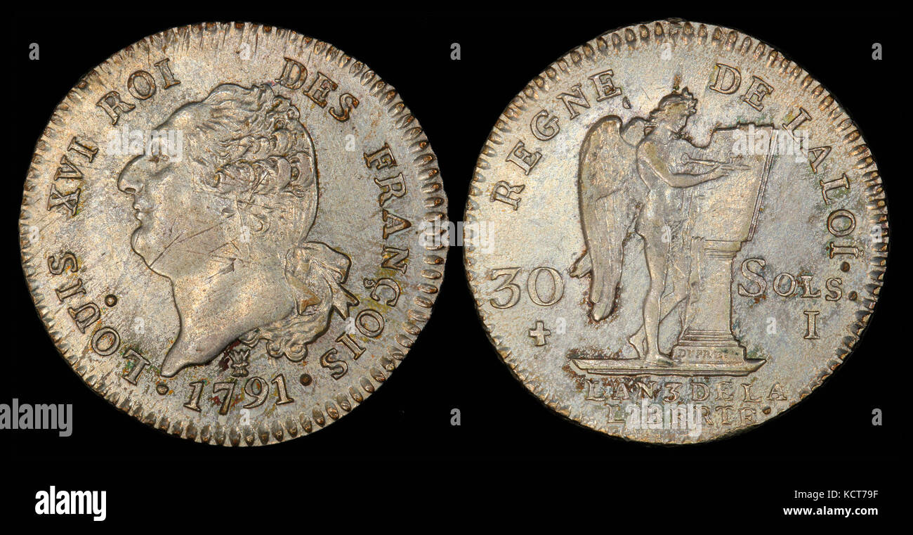 France 1791 à 30 sols (Louis16) Banque D'Images