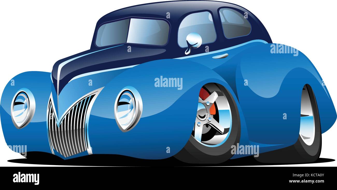 Classic street rod coupe custom car cartoon vector illustration Illustration de Vecteur