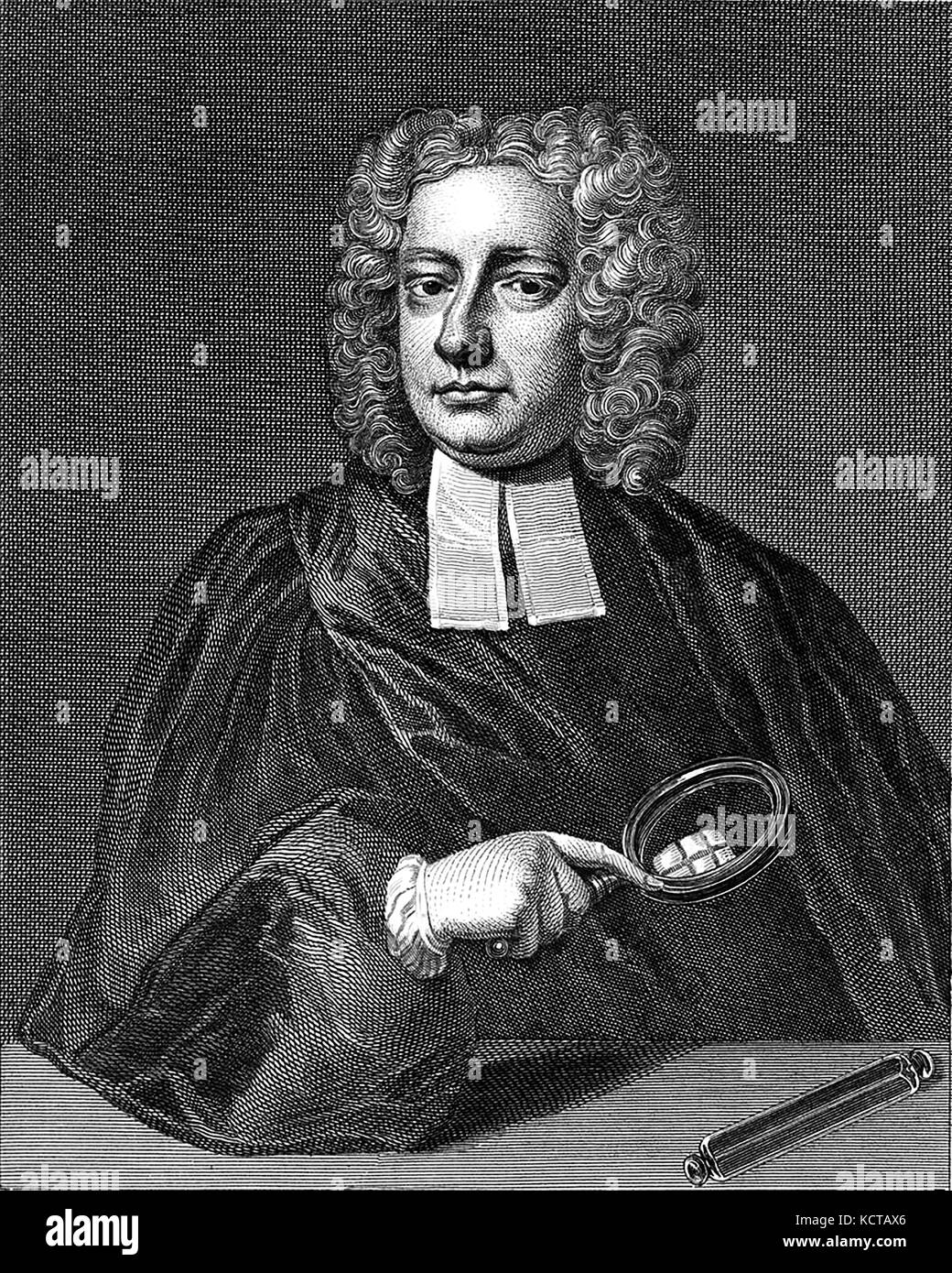 John DESAGULIERS (1683-1744) scientifique britannique qui a travaillé avec Isaac Newton Banque D'Images