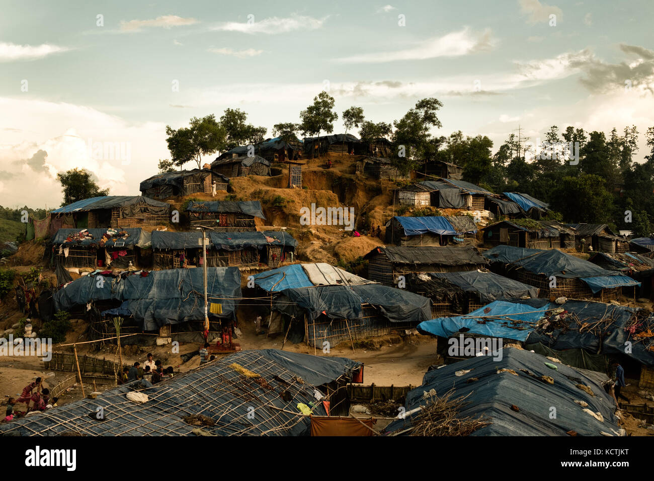 Crise des réfugiés, Cox's Bazar (Bangladesh). Il y a environ 800 000 + personnes qui ont fui à travers la frontière du Myanmar voisin. Banque D'Images