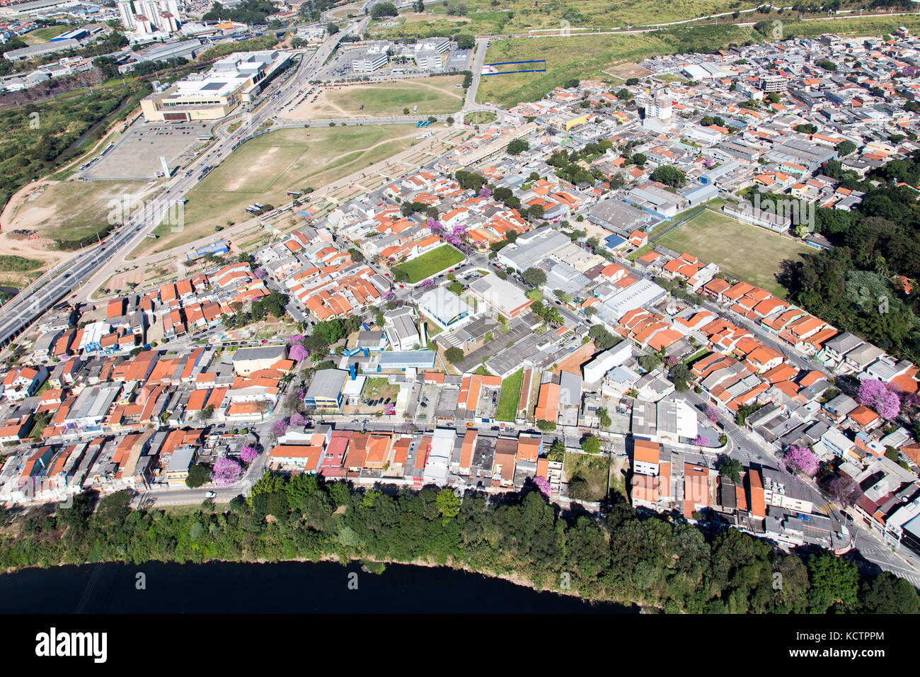 Vue aérienne des maisons de la région métropolitaine de Sao Paulo Banque D'Images