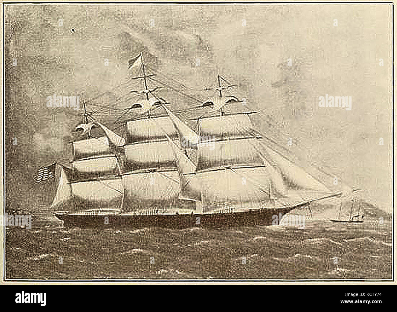 Le navire de 1396 tonnes AURORA Salem construit à Chelsea USA en 1853 Banque D'Images