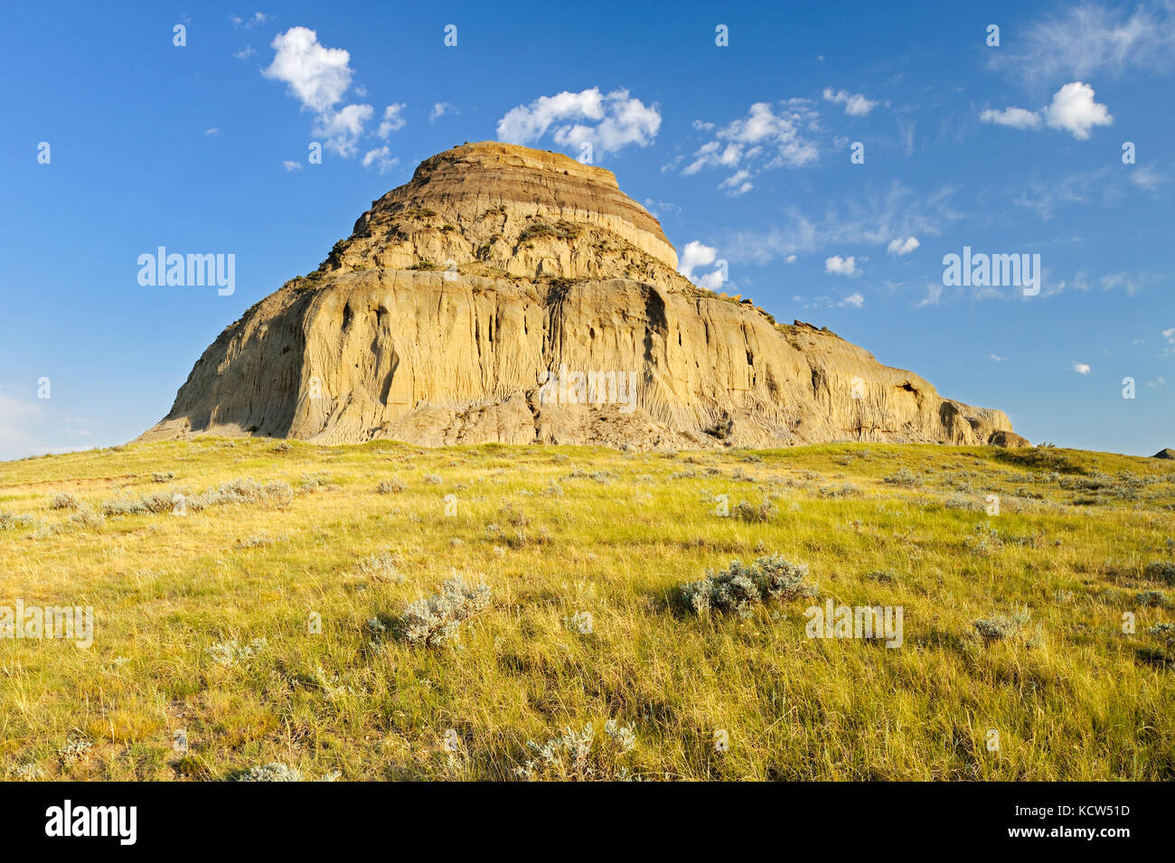 Castle butte dans les Big Muddy Badlands, Big Muddy Badlands, Saskatchewan, Canada Banque D'Images