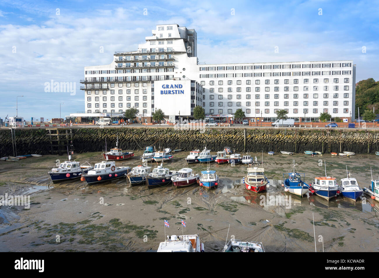 Grand Burstin Hotel, Marine Parade, le port, Folkestone, Kent, Angleterre, Royaume-Uni Banque D'Images