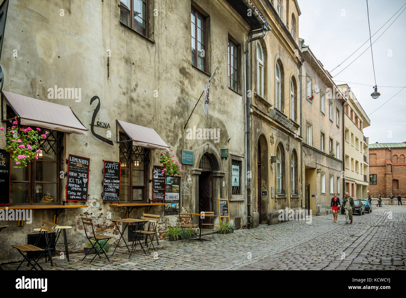 Restaurant dans le quartier juif kazimeirz à Cracovie, Pologne, le 16 septembre 2017 Banque D'Images