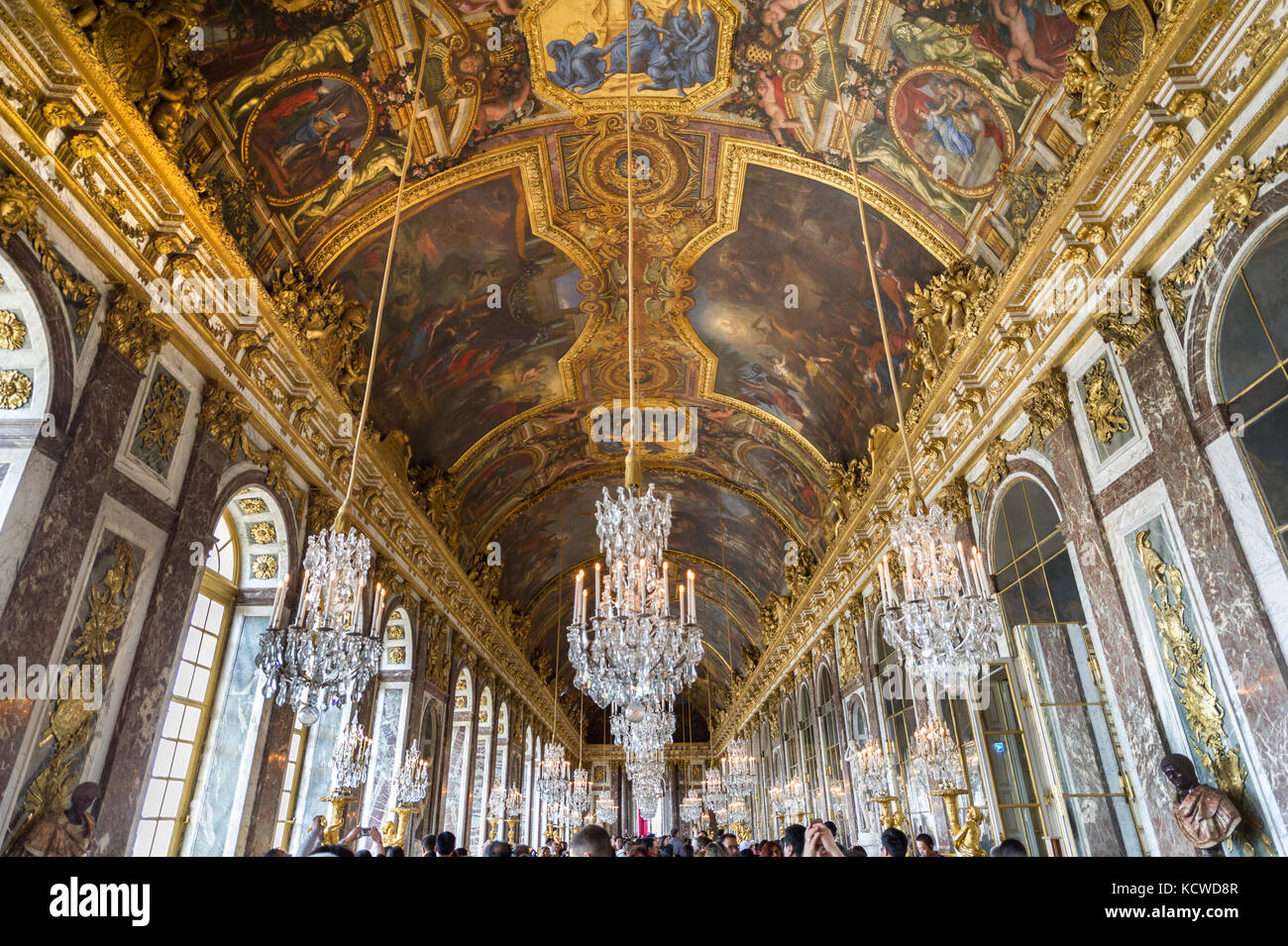 Galerie des Glaces à Versailles Palace Banque D'Images
