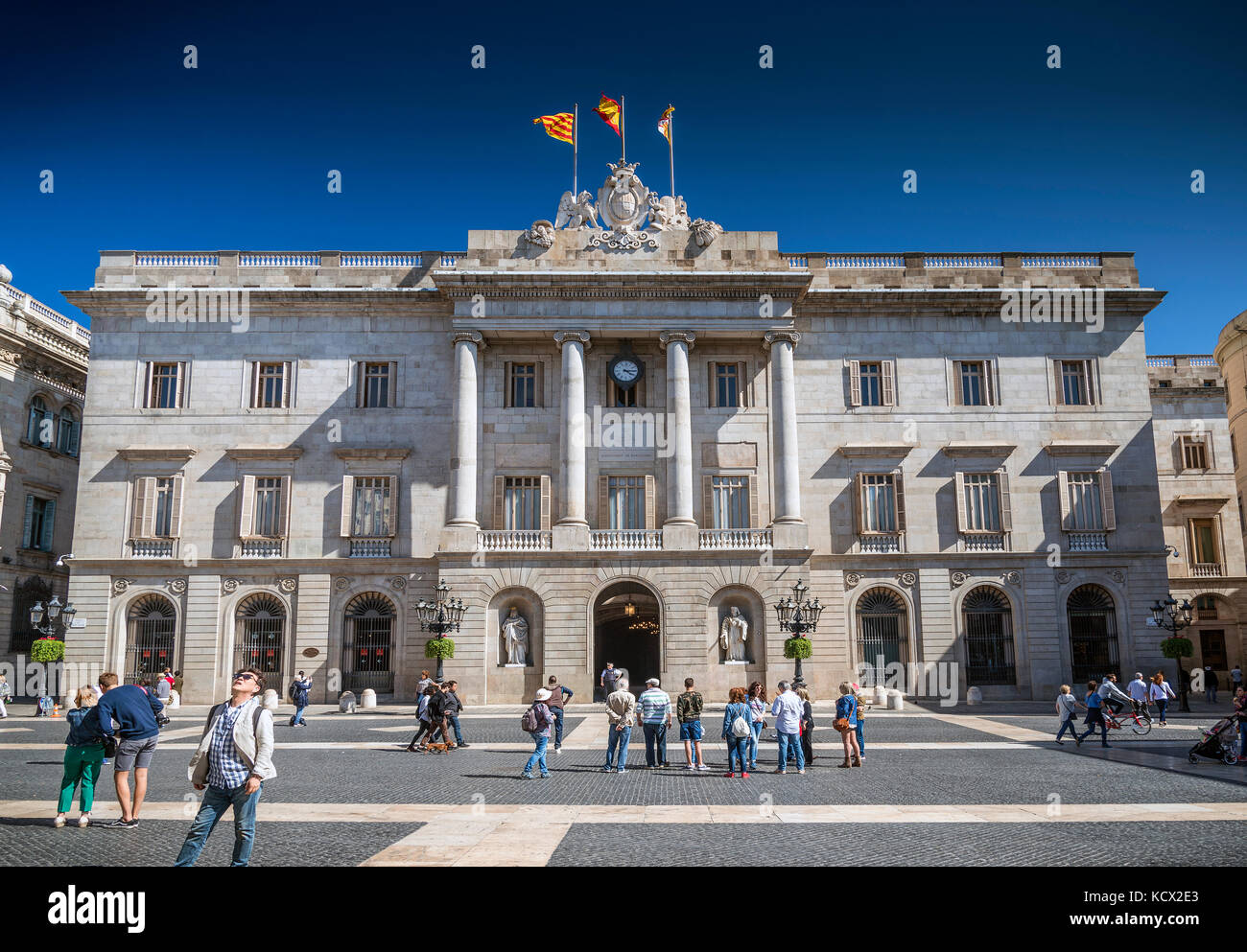 Generalitat Palace bâtiment du gouvernement catalan à Plaza de Sant Jaume barcelone espagne Banque D'Images Generalitat Palace bâtiment du gouvernement catalan à Plaza de Sant Jaume barcelone espagne Banque D'Images