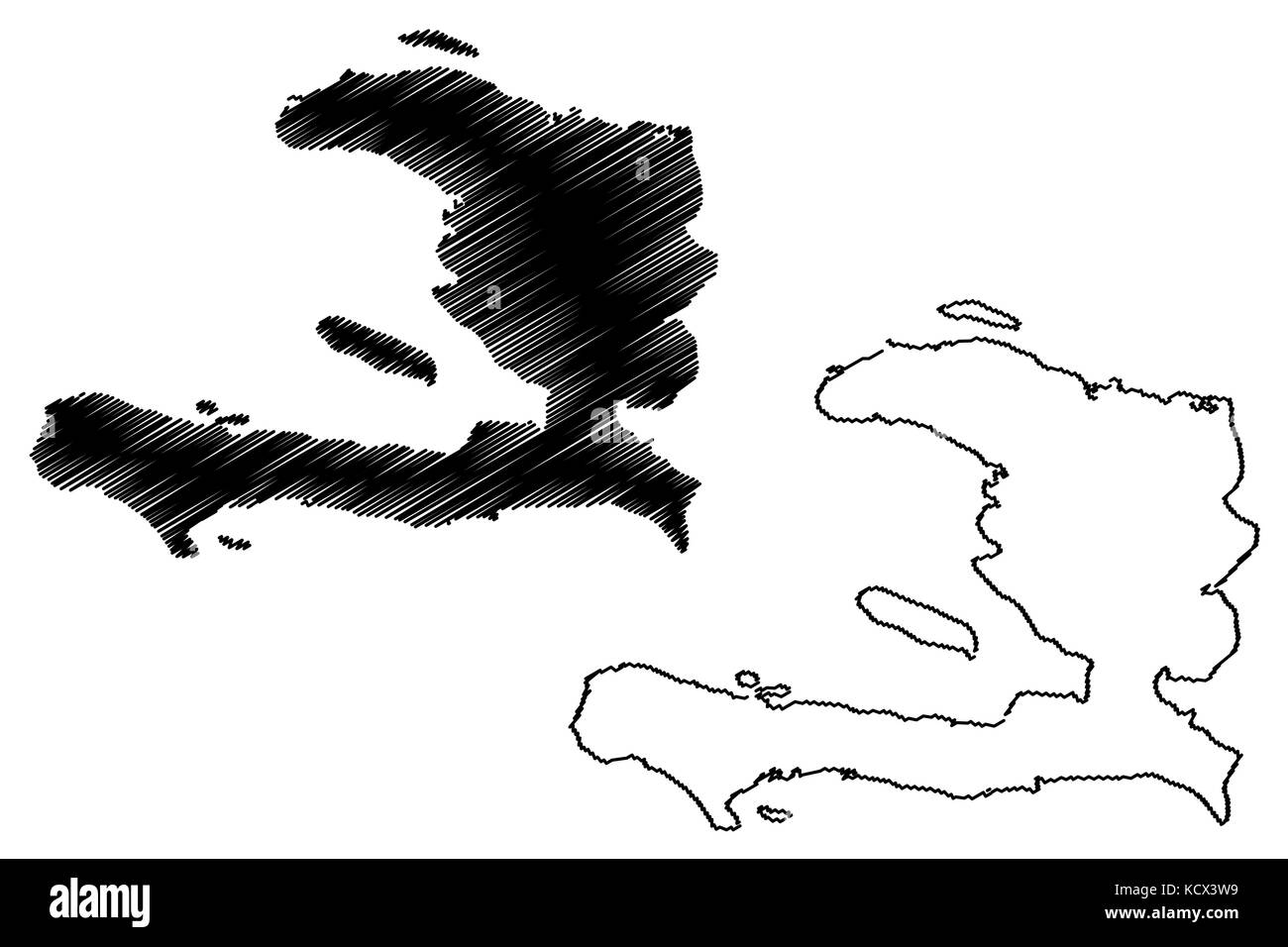 Haïti map vector illustration, croquis gribouillis d'Haïti Illustration de Vecteur