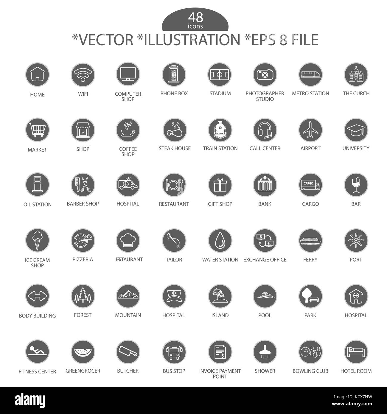 Icon Set gris artistique, vecteur, illustration, fichier eps Illustration de Vecteur
