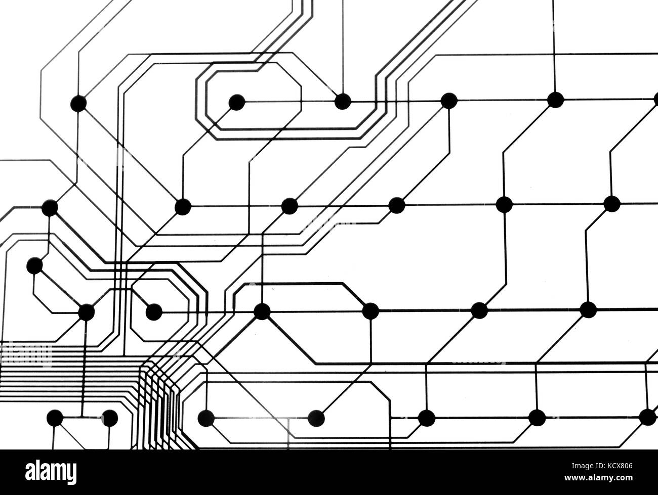 Photo monochrome d'un circuit imprimé transparent Banque D'Images