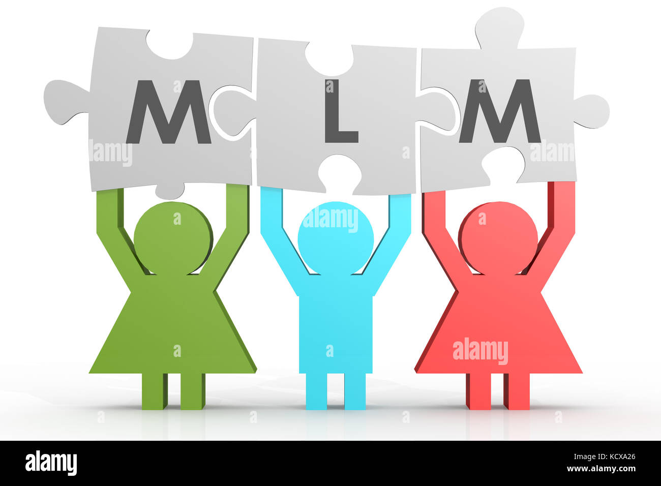 Mlm - multi level marketing en ligne un puzzle avec l'image hi-res rendus d'art qui pourrait être utilisé pour toute la conception graphique. Banque D'Images