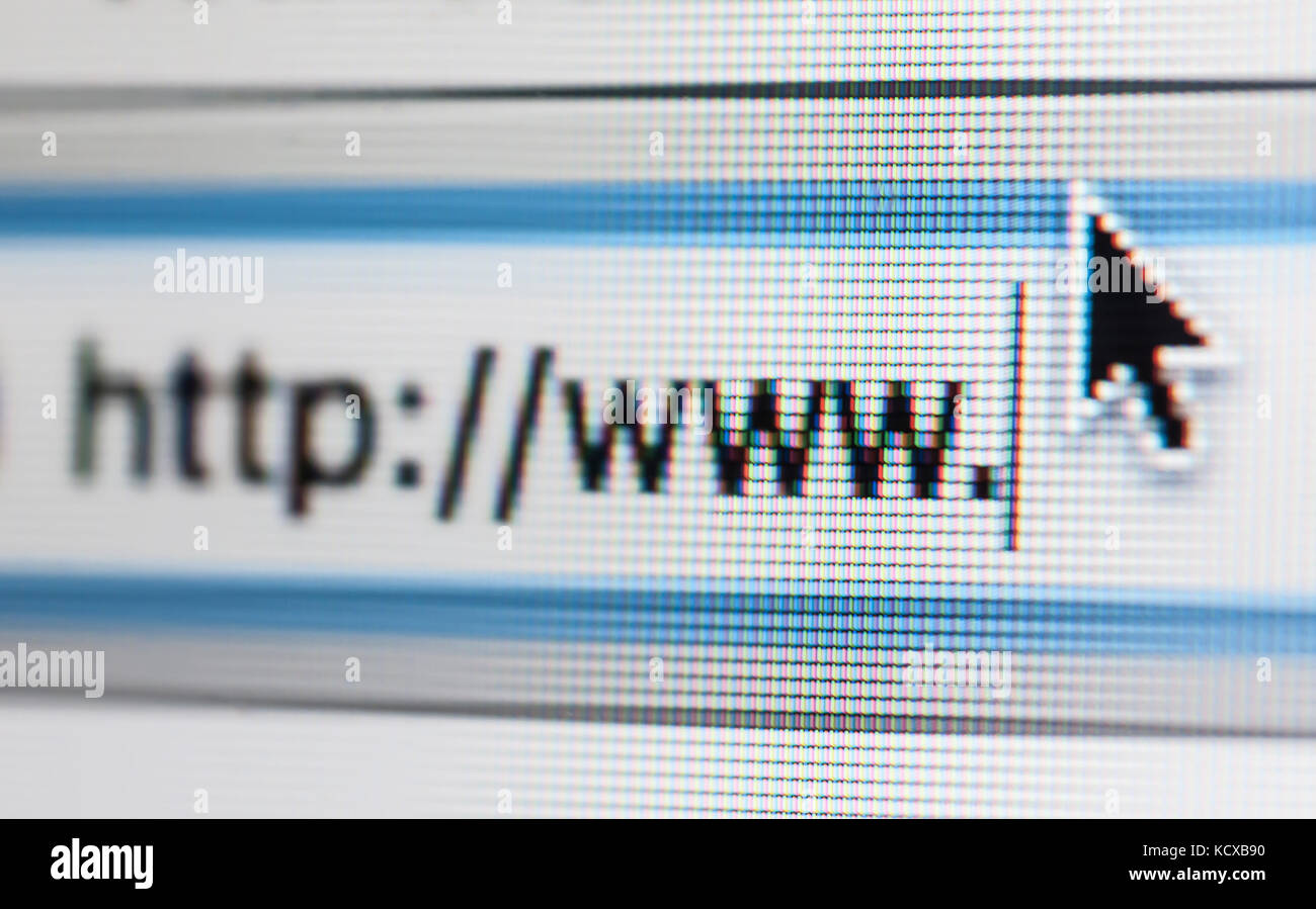 Www et le curseur sur l'écran de l'ordinateur Banque D'Images