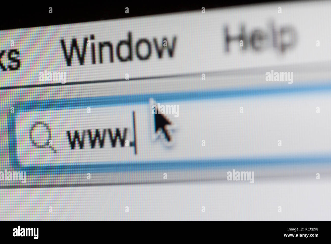 Www et le curseur sur l'écran de l'ordinateur Banque D'Images