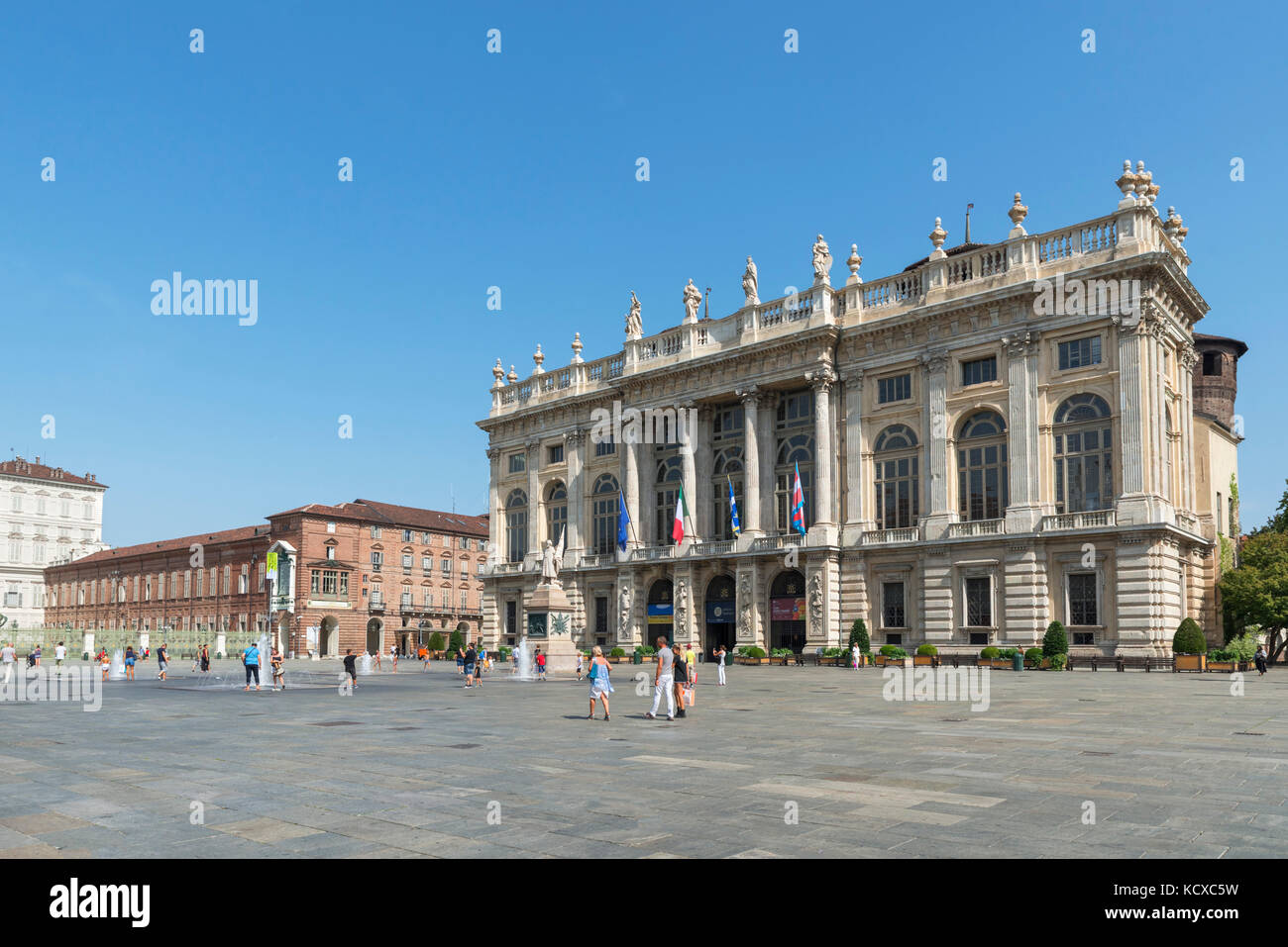Le Palazzo Madama dans la Piazza Castello, Turin, Piémont, Italie Banque D'Images